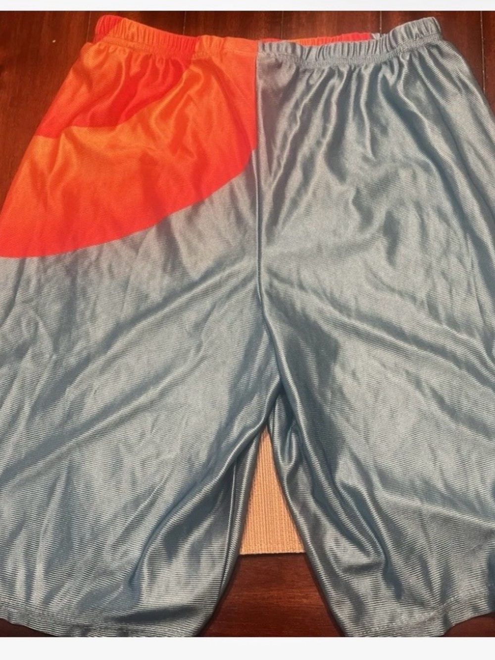 Men's Athletic Mesh Shorts - Blue with Orange Accent